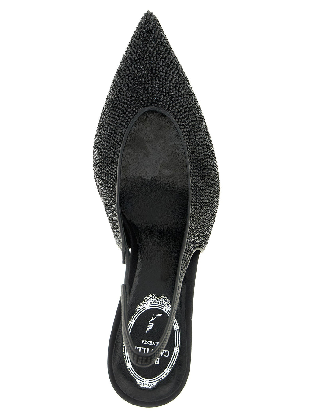 RENE CAOVILLA Black Glass High Heel Pumps