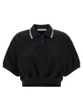 T BY ALEXANDER WANG Black Cotton Polo Shirt