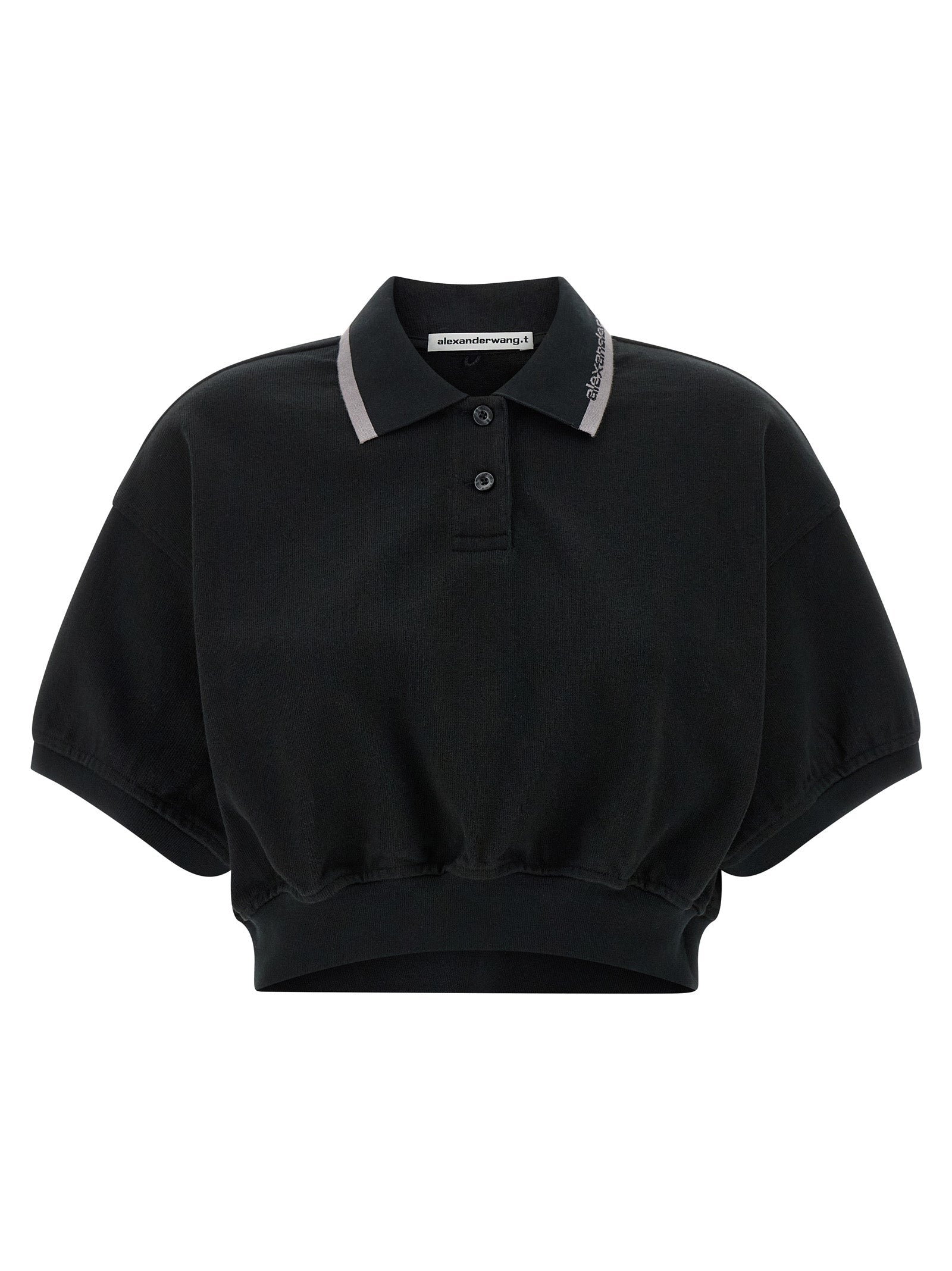 T BY ALEXANDER WANG Black Cotton Polo Shirt