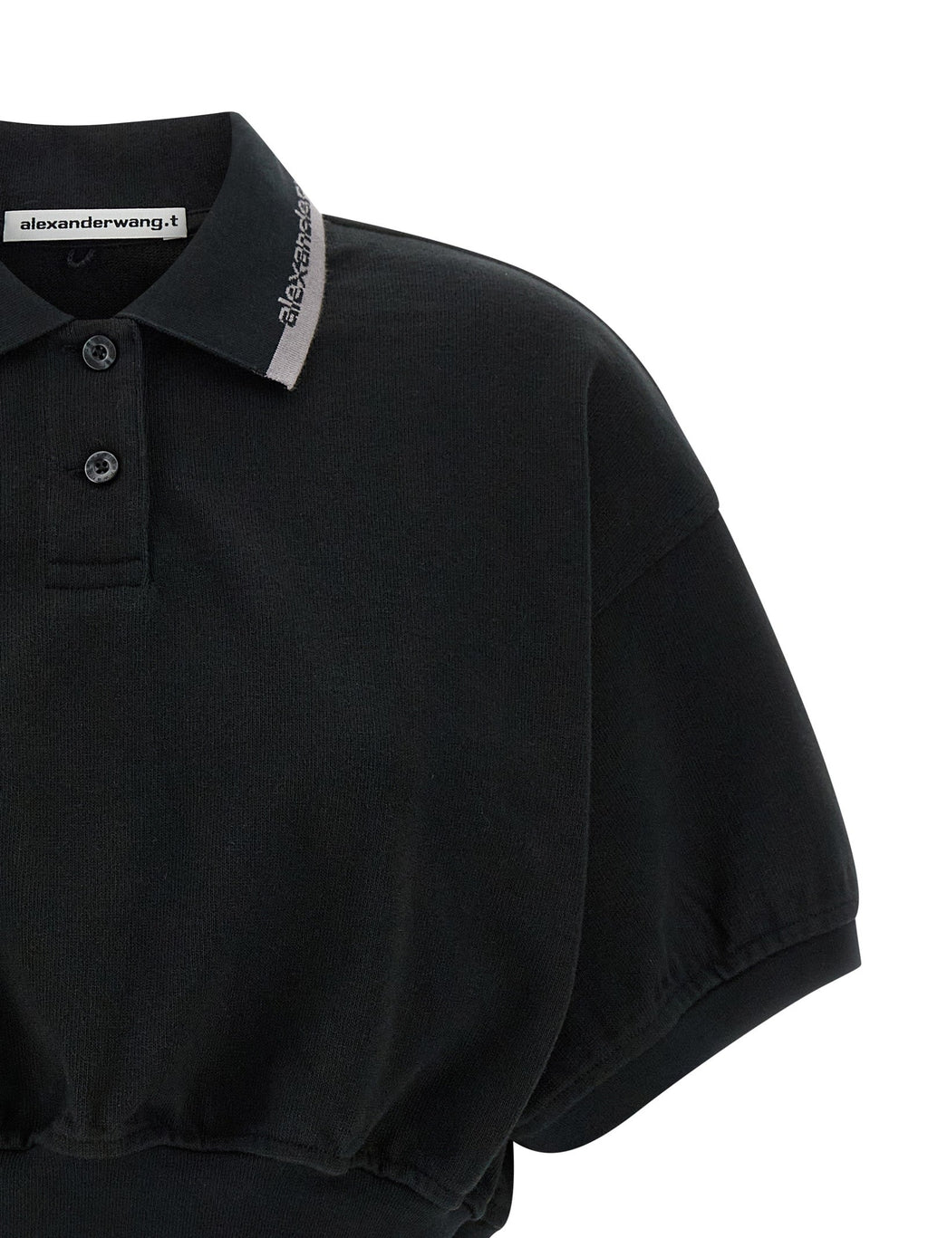 T BY ALEXANDER WANG Black Cotton Polo Shirt
