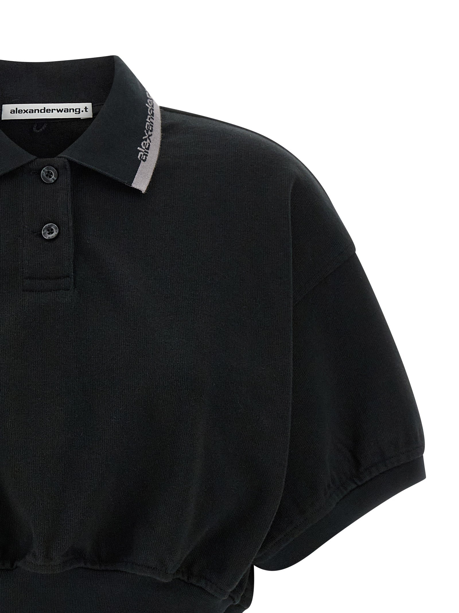 T BY ALEXANDER WANG Black Cotton Polo Shirt