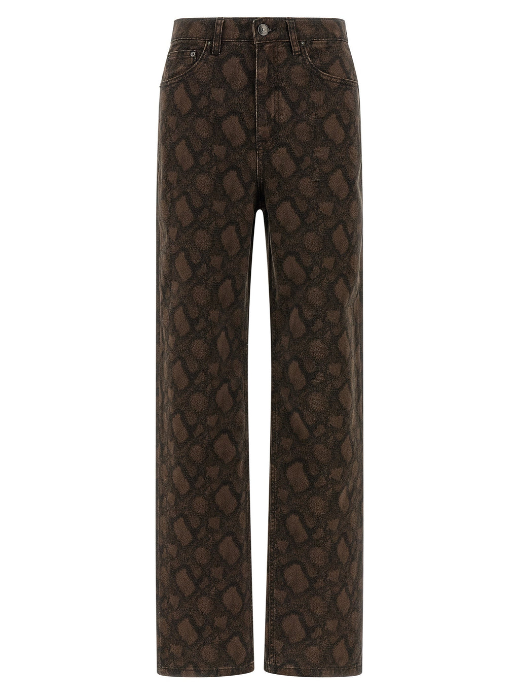 ROTATE BIRGER CHRISTENSEN Brown Cotton Straight-Leg Jeans