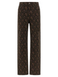 ROTATE BIRGER CHRISTENSEN Brown Cotton Straight-Leg Jeans