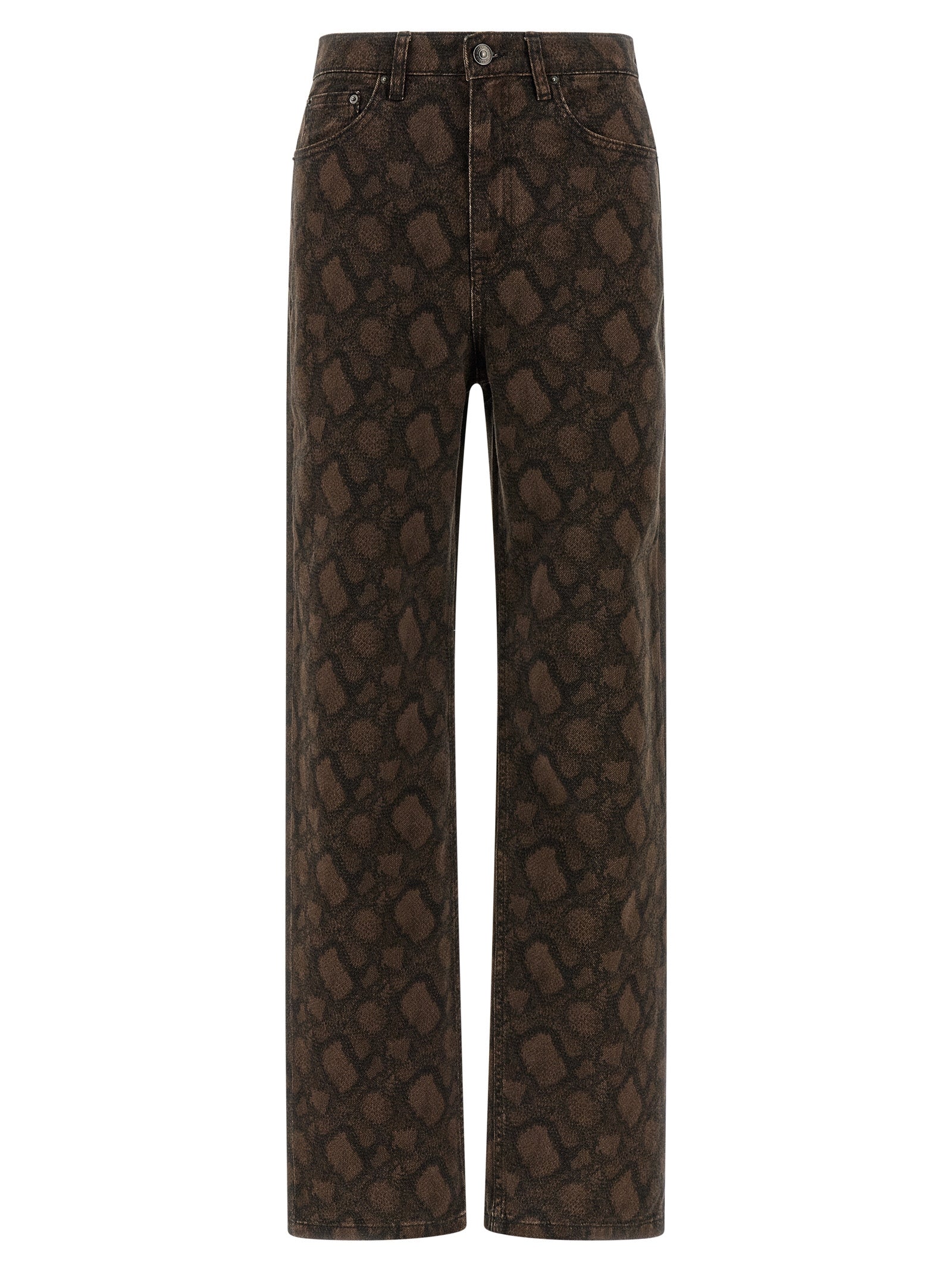 ROTATE BIRGER CHRISTENSEN Brown Cotton Straight-Leg Jeans