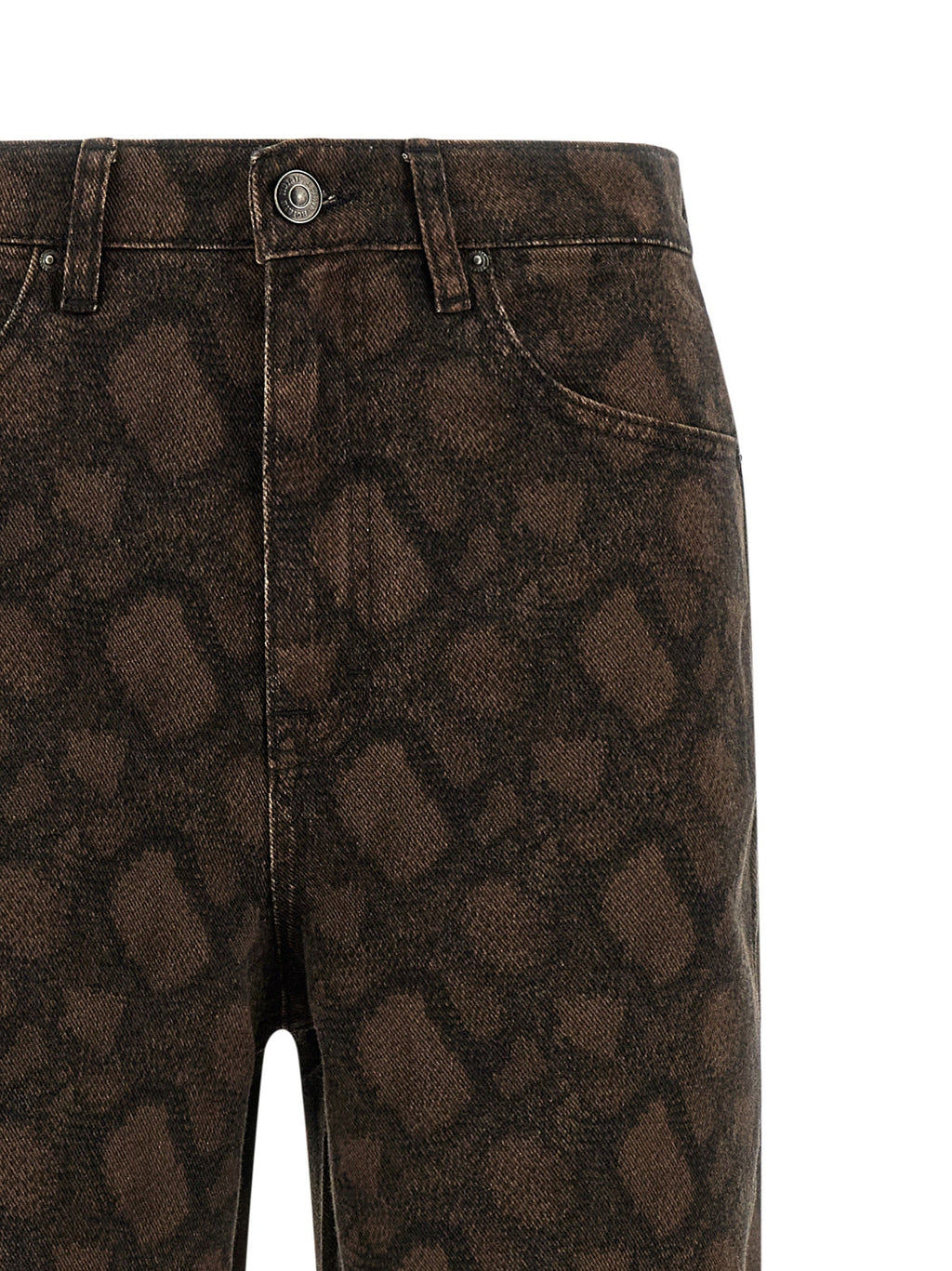 ROTATE BIRGER CHRISTENSEN Brown Cotton Straight-Leg Jeans