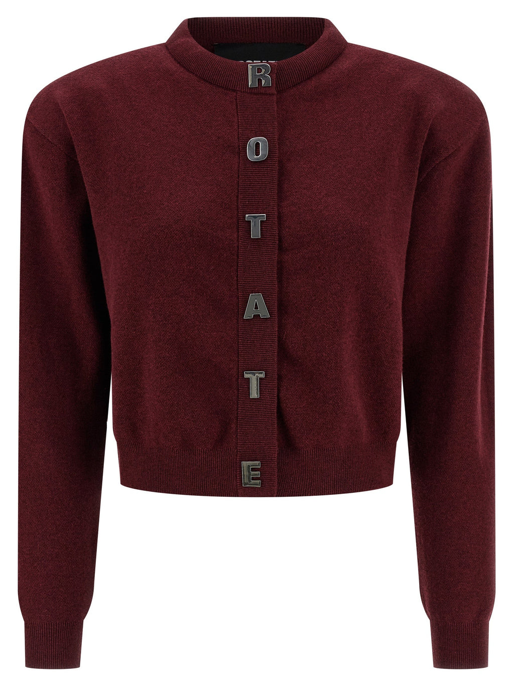ROTATE BIRGER CHRISTENSEN Bordeaux Cotton Cardigan