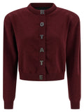 ROTATE BIRGER CHRISTENSEN Bordeaux Cotton Cardigan