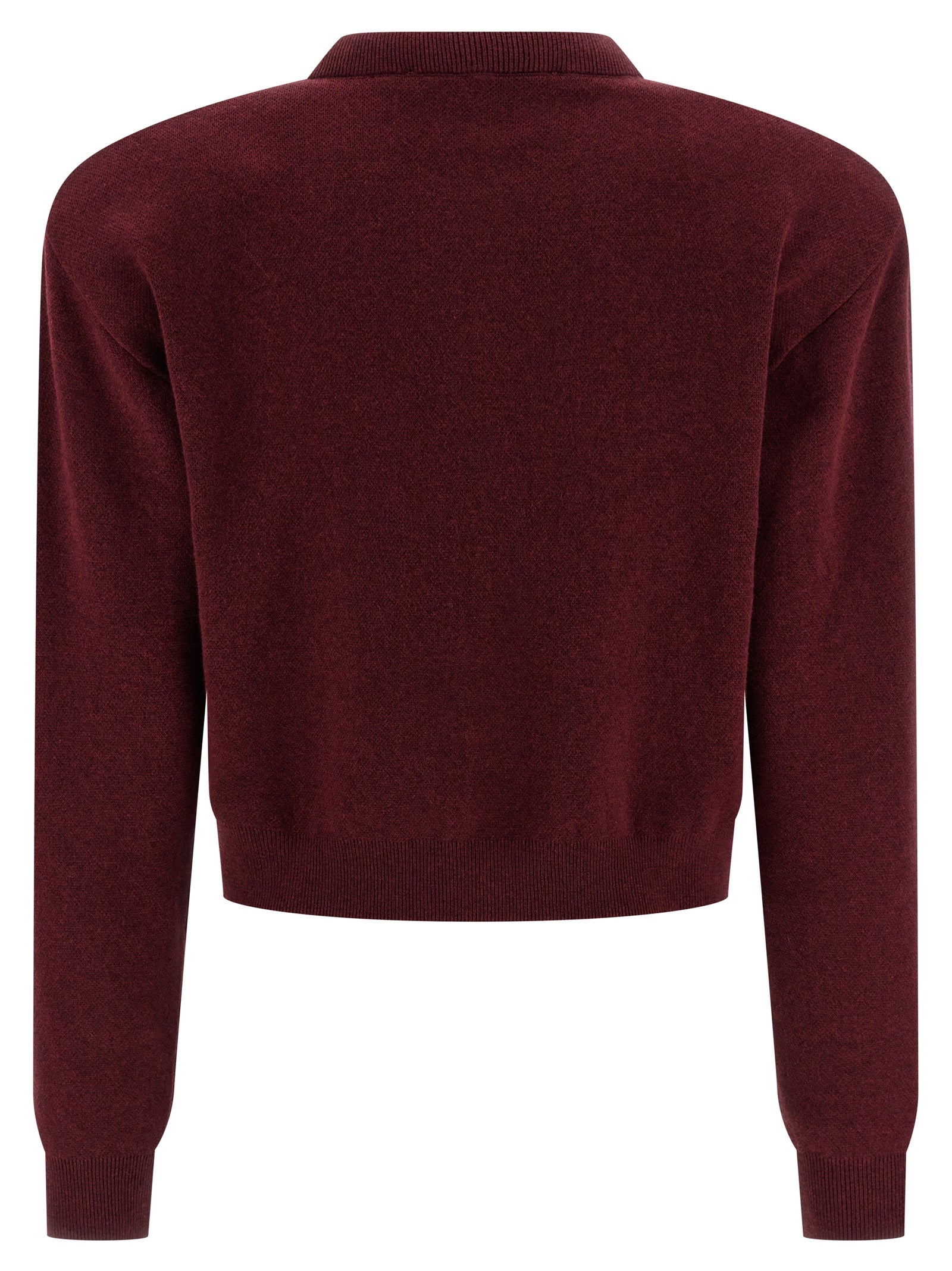 ROTATE BIRGER CHRISTENSEN Bordeaux Cotton Cardigan
