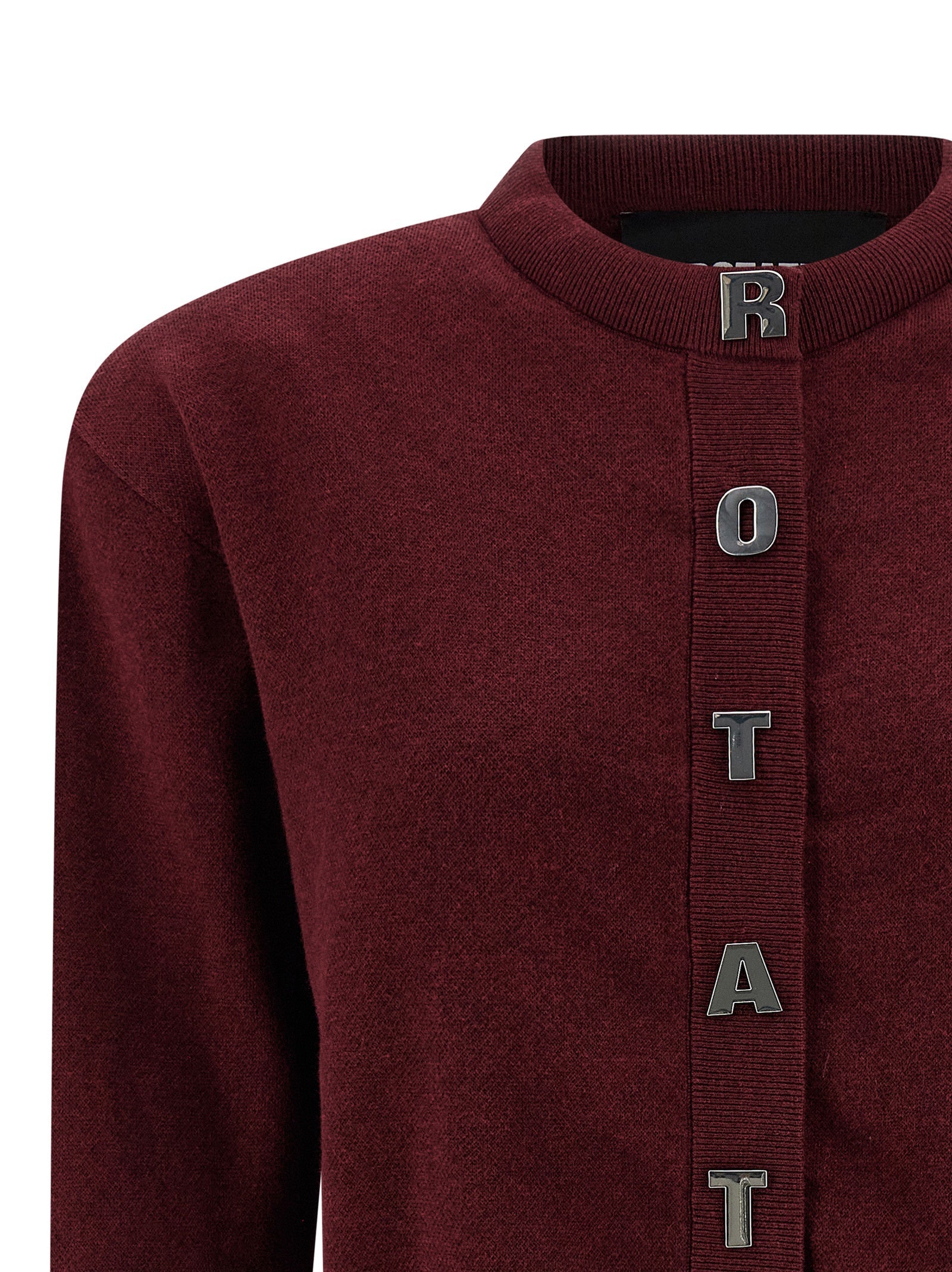 ROTATE BIRGER CHRISTENSEN Bordeaux Cotton Cardigan