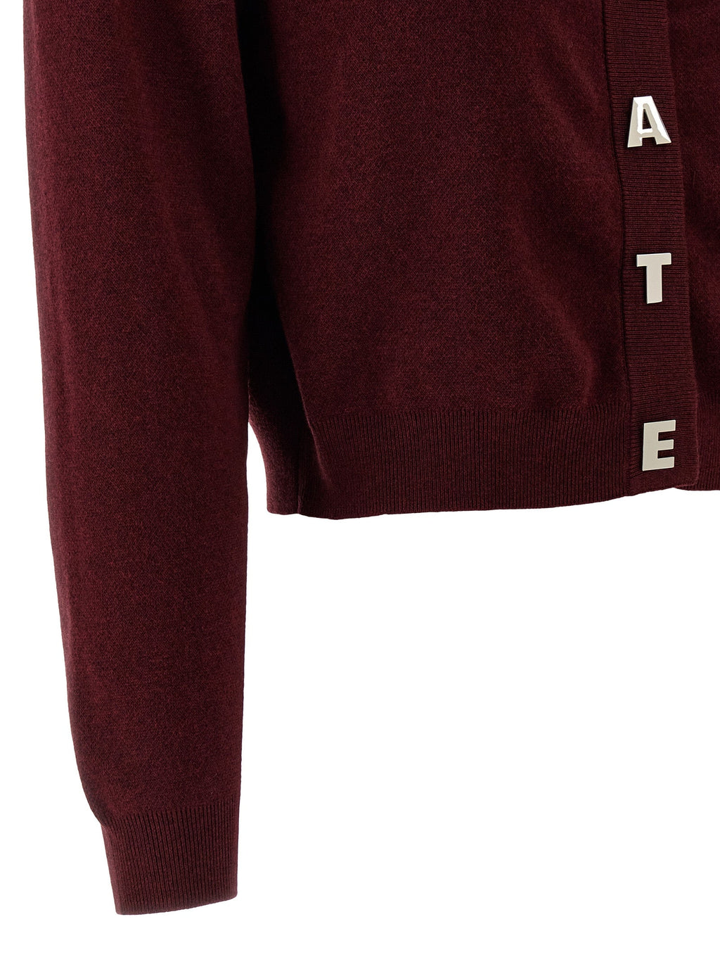 ROTATE BIRGER CHRISTENSEN Bordeaux Cotton Cardigan
