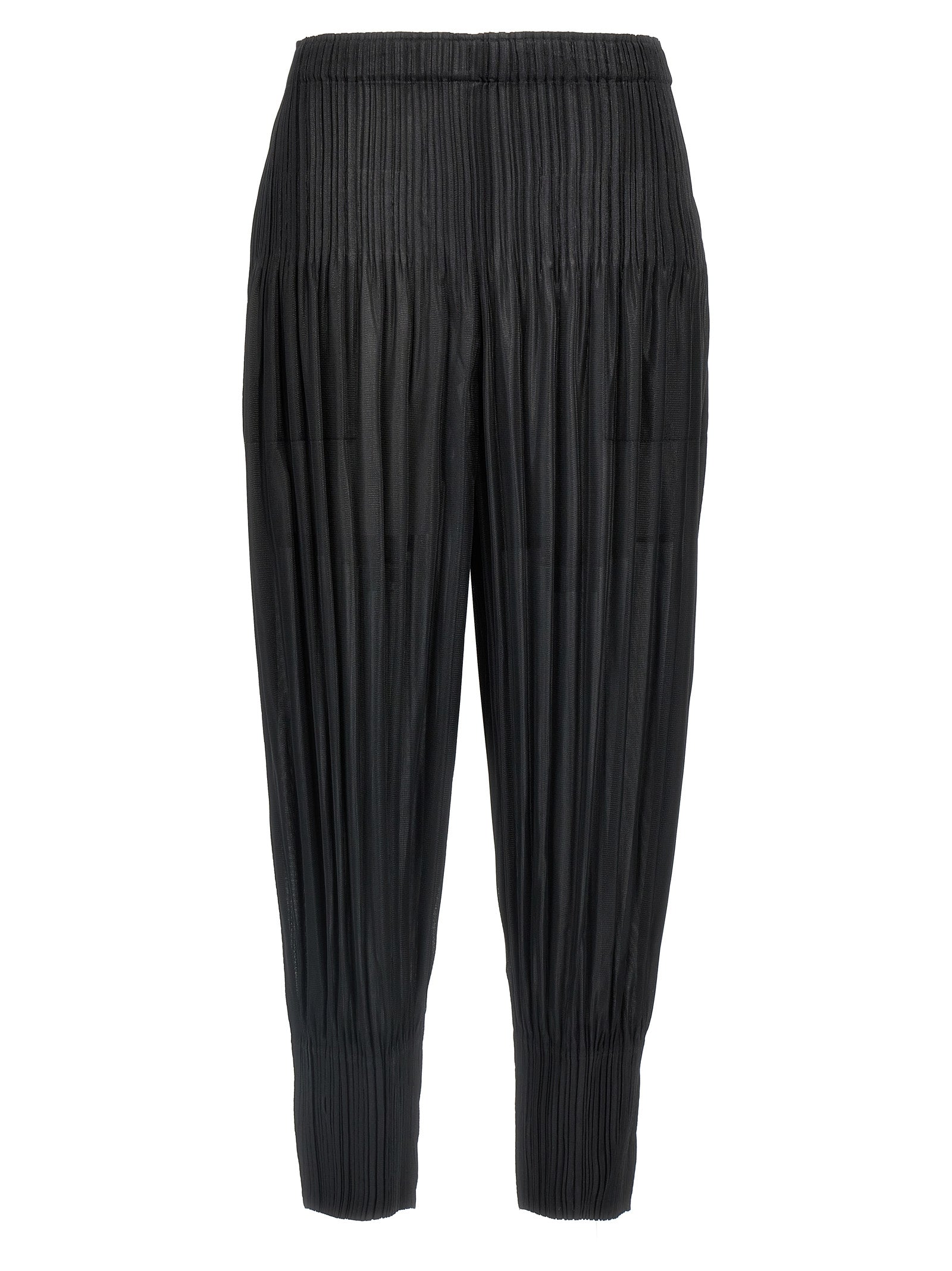 PLEATS PLEASE ISSEY MIYAKE Black Polyester Casual Pants PLEATS PLEASE ISSEY MIYAKE