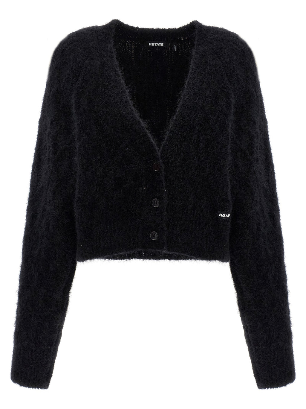 ROTATE BIRGER CHRISTENSEN Black Alpaca Leather Cardigan
