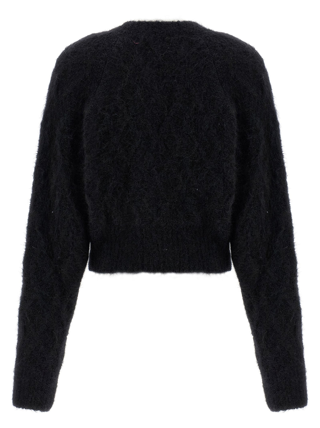 ROTATE BIRGER CHRISTENSEN Black Alpaca Leather Cardigan