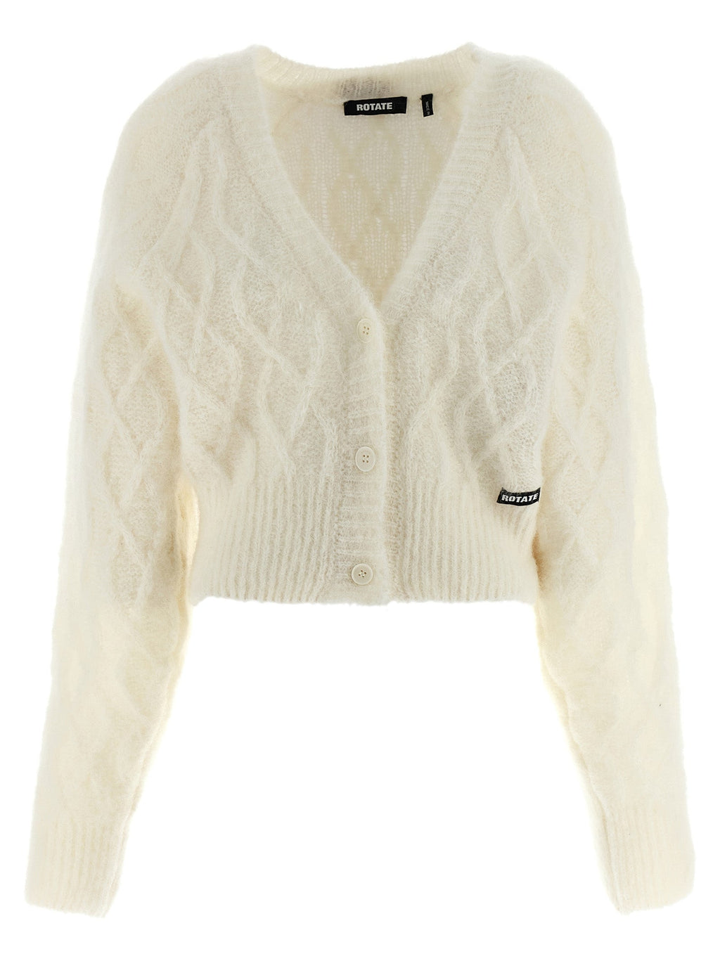 ROTATE BIRGER CHRISTENSEN White Alpaca Leather Cardigan