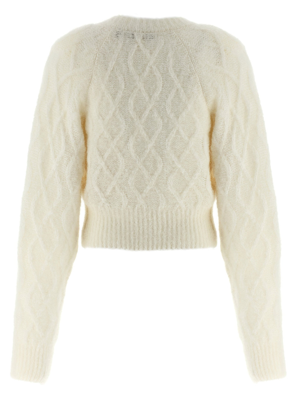 ROTATE BIRGER CHRISTENSEN White Alpaca Leather Cardigan