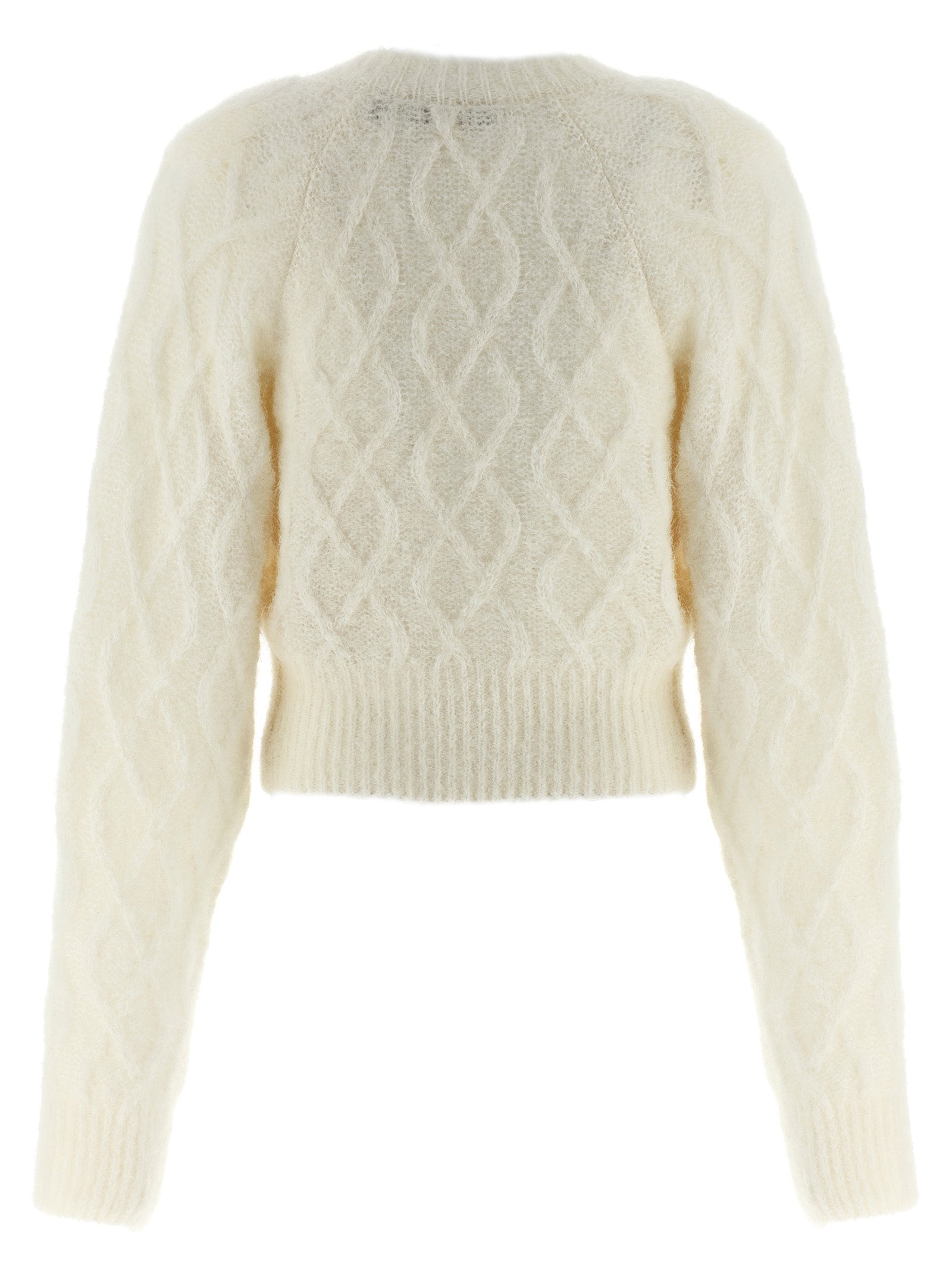 ROTATE BIRGER CHRISTENSEN White Alpaca Leather Cardigan