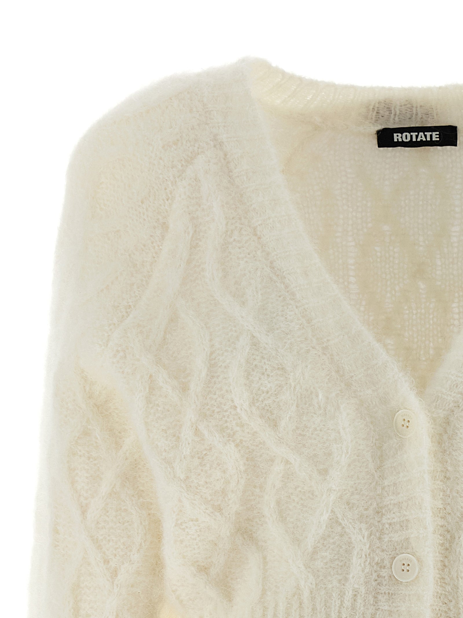 ROTATE BIRGER CHRISTENSEN White Alpaca Leather Cardigan