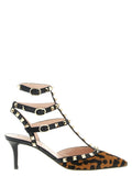 Valentino Garavani Multicolor Calfskin Mid Heel Pumps
