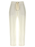 Brunello Cucinelli White Cotton Joggers (Workout Pants)