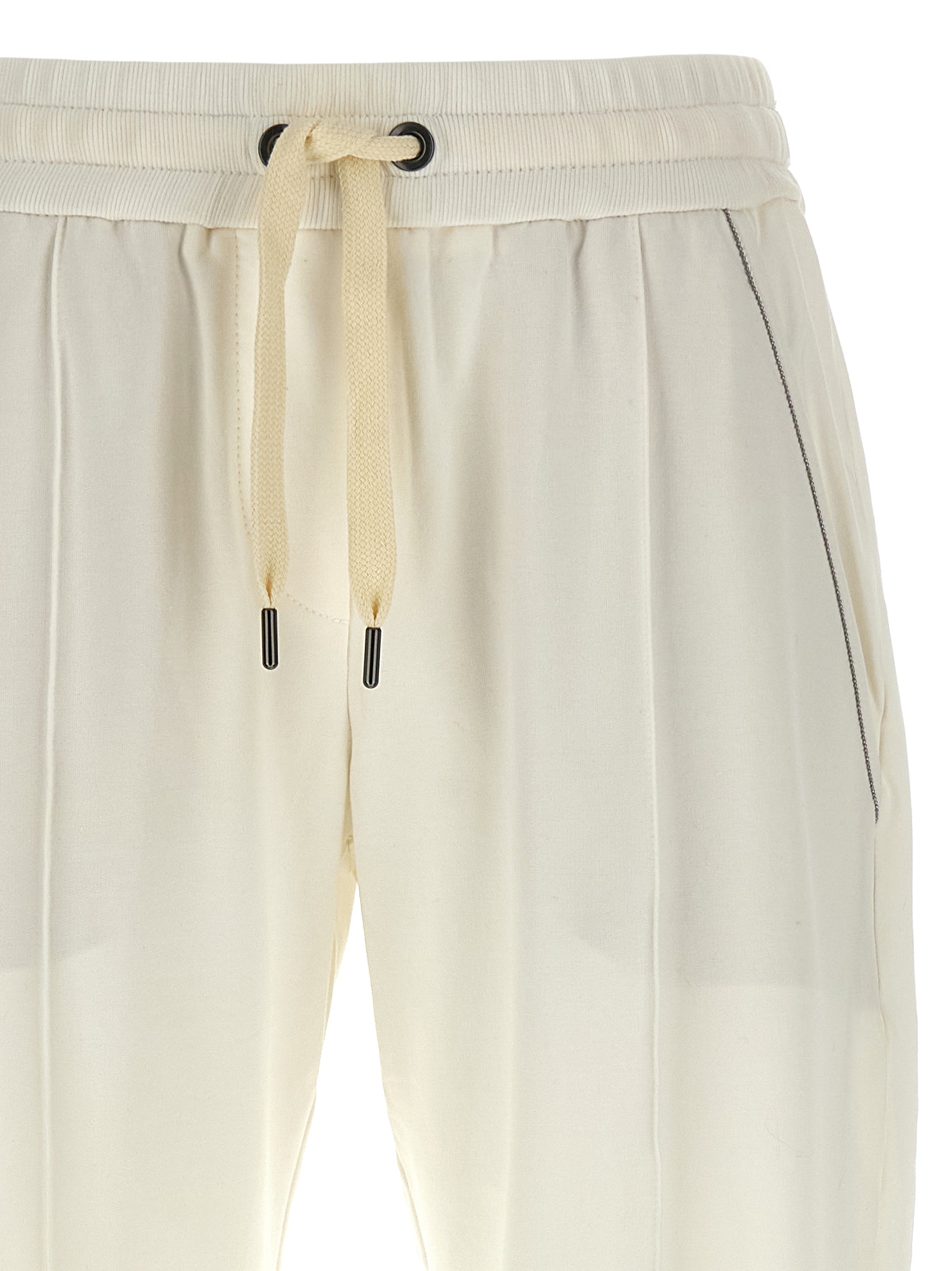 Brunello Cucinelli White Cotton Joggers (Workout Pants)