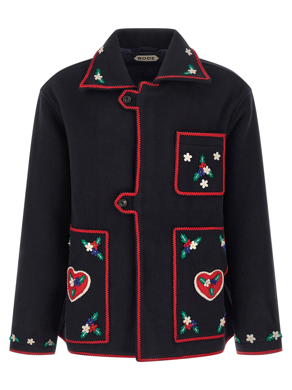 BODE Blue Wool Full-Length Jacket