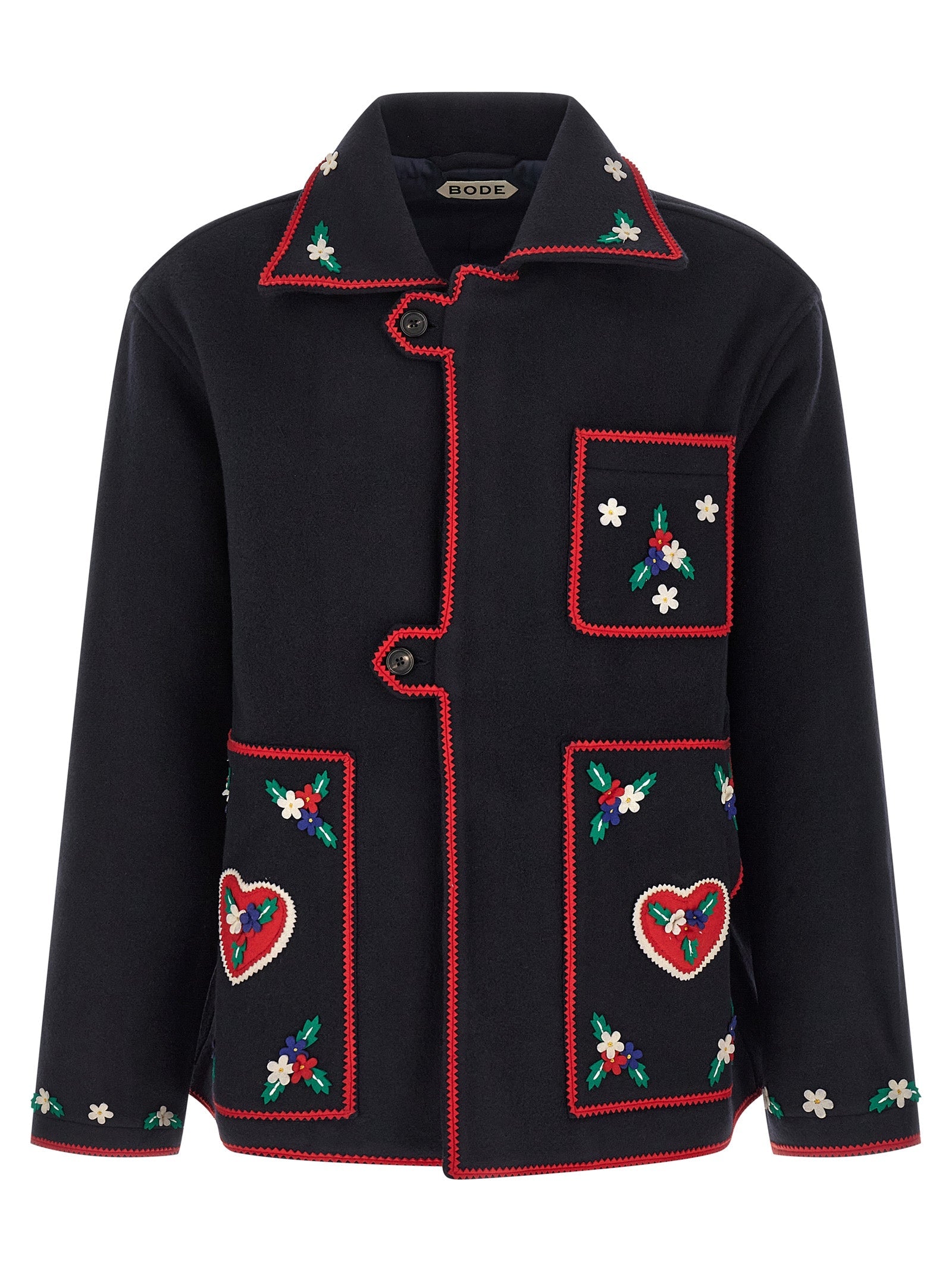 BODE Blue Wool Full-Length Jacket