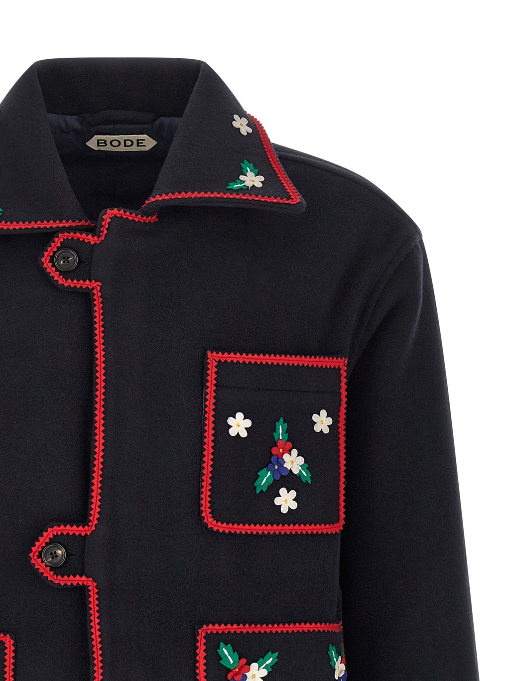 BODE Blue Wool Full-Length Jacket
