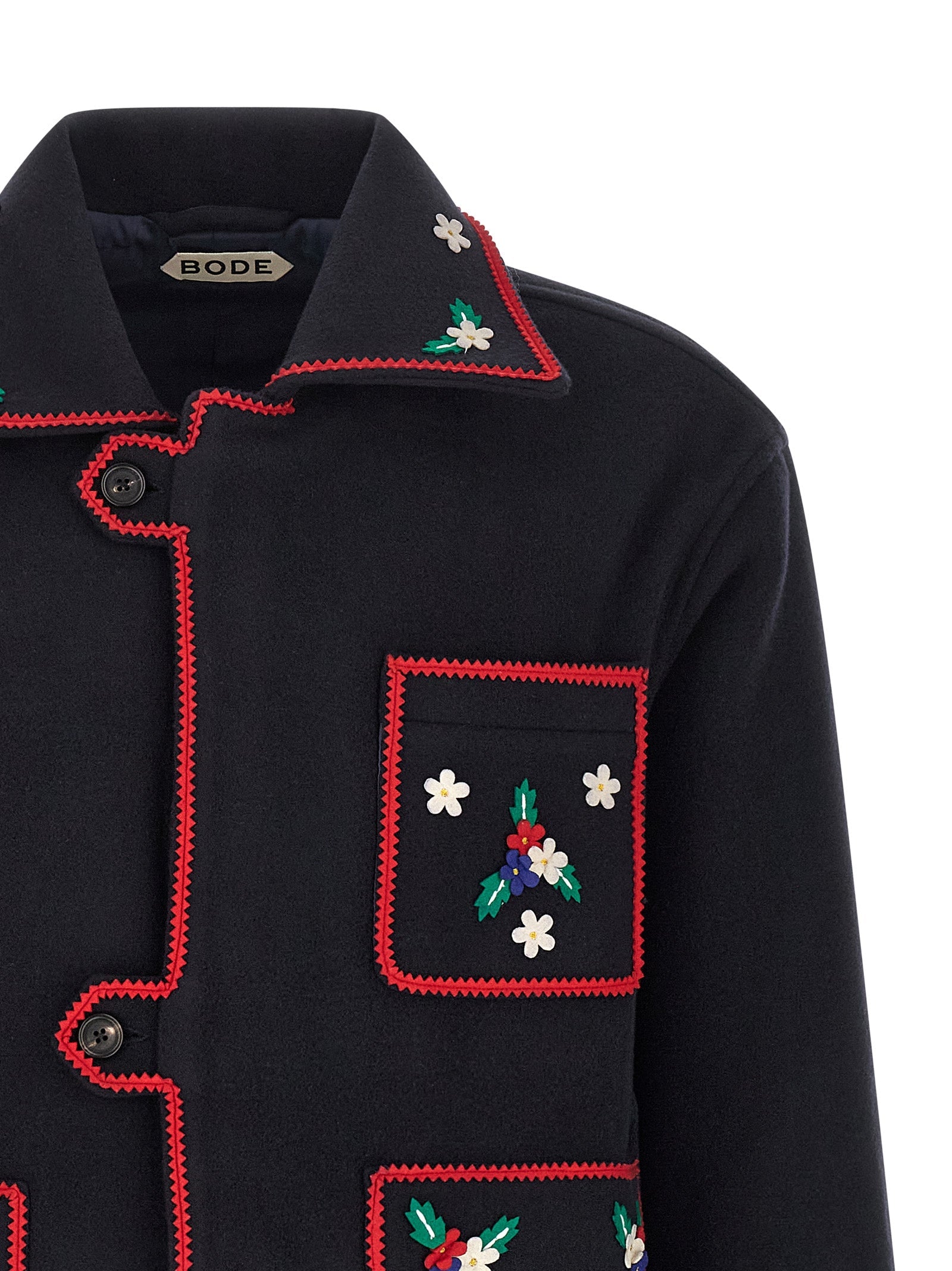 BODE Blue Wool Full-Length Jacket