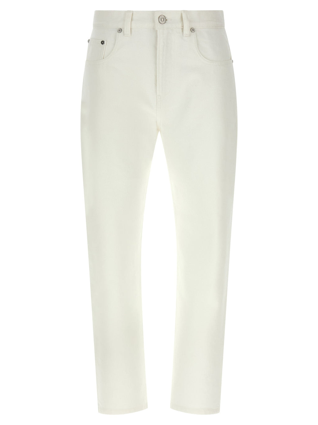 Victoria Beckham White Cotton High-Waisted Jean
