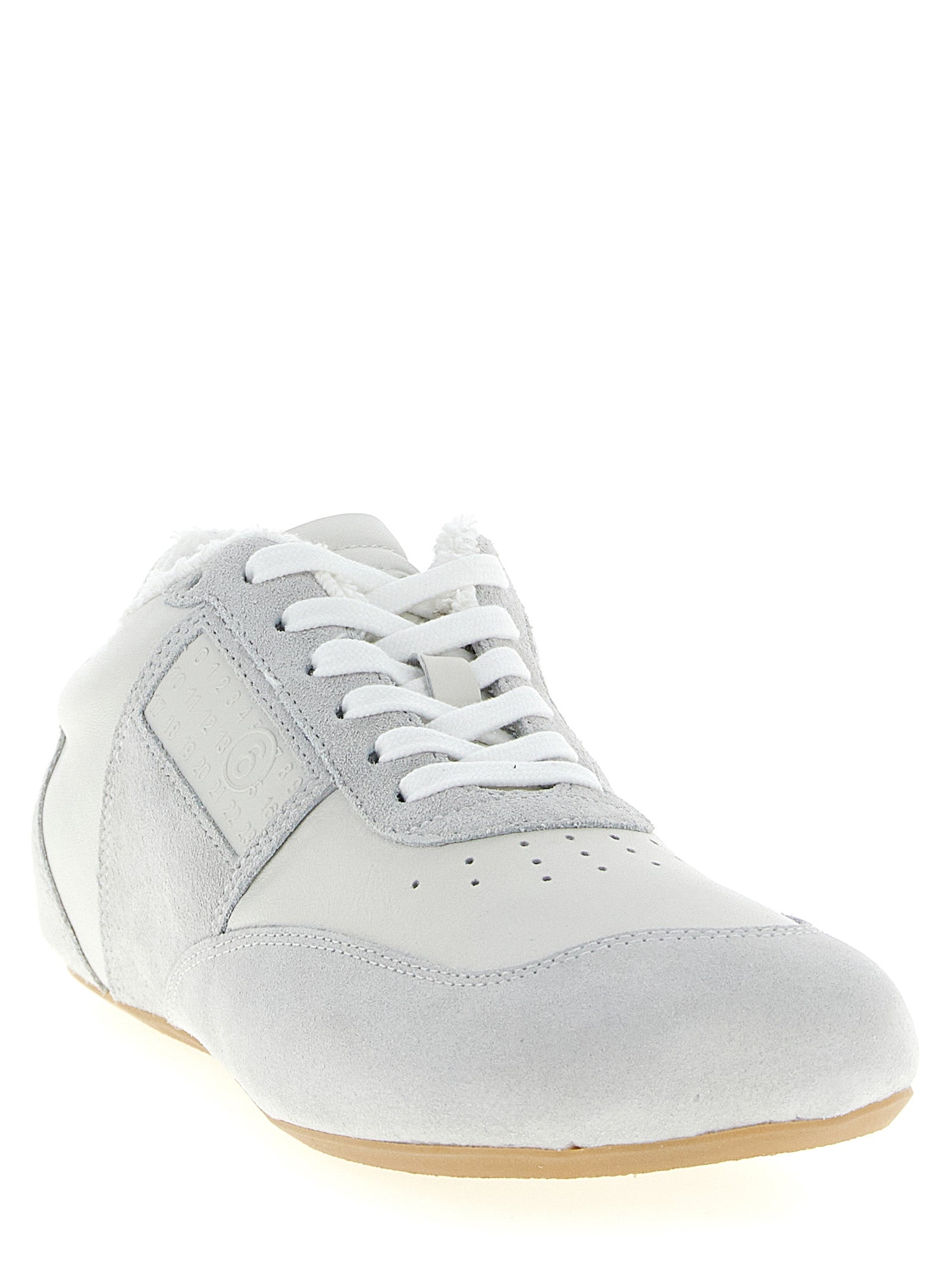 MM6 Maison Margiela White Calfskin Athletic Sneakers
