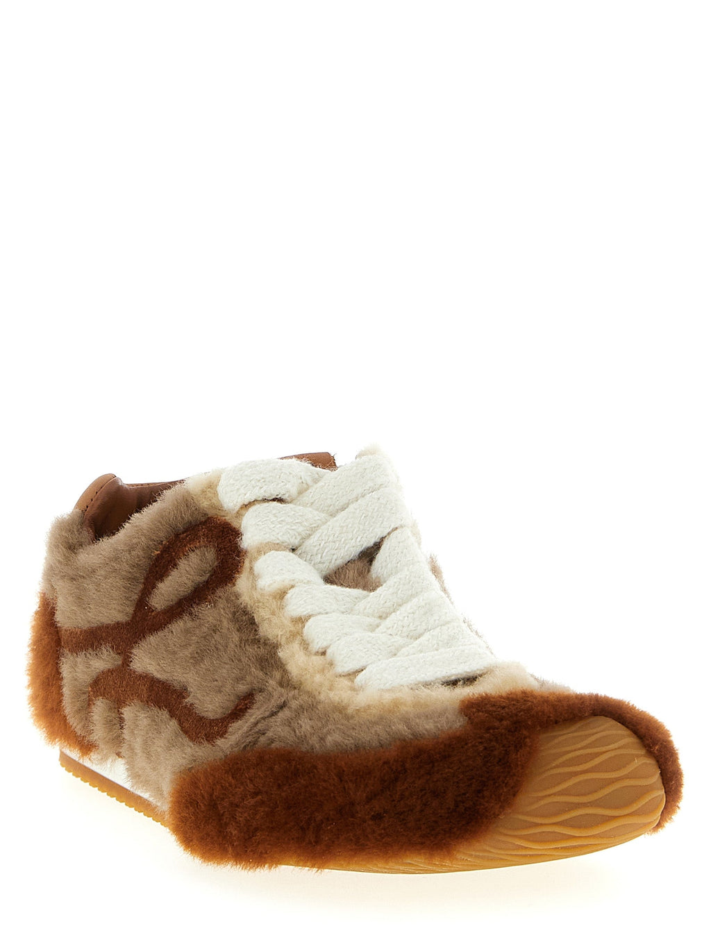 Loewe Brown Lamb Leather Low Top Sneakers