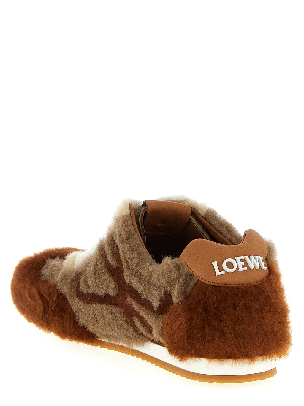 Loewe Brown Lamb Leather Low Top Sneakers