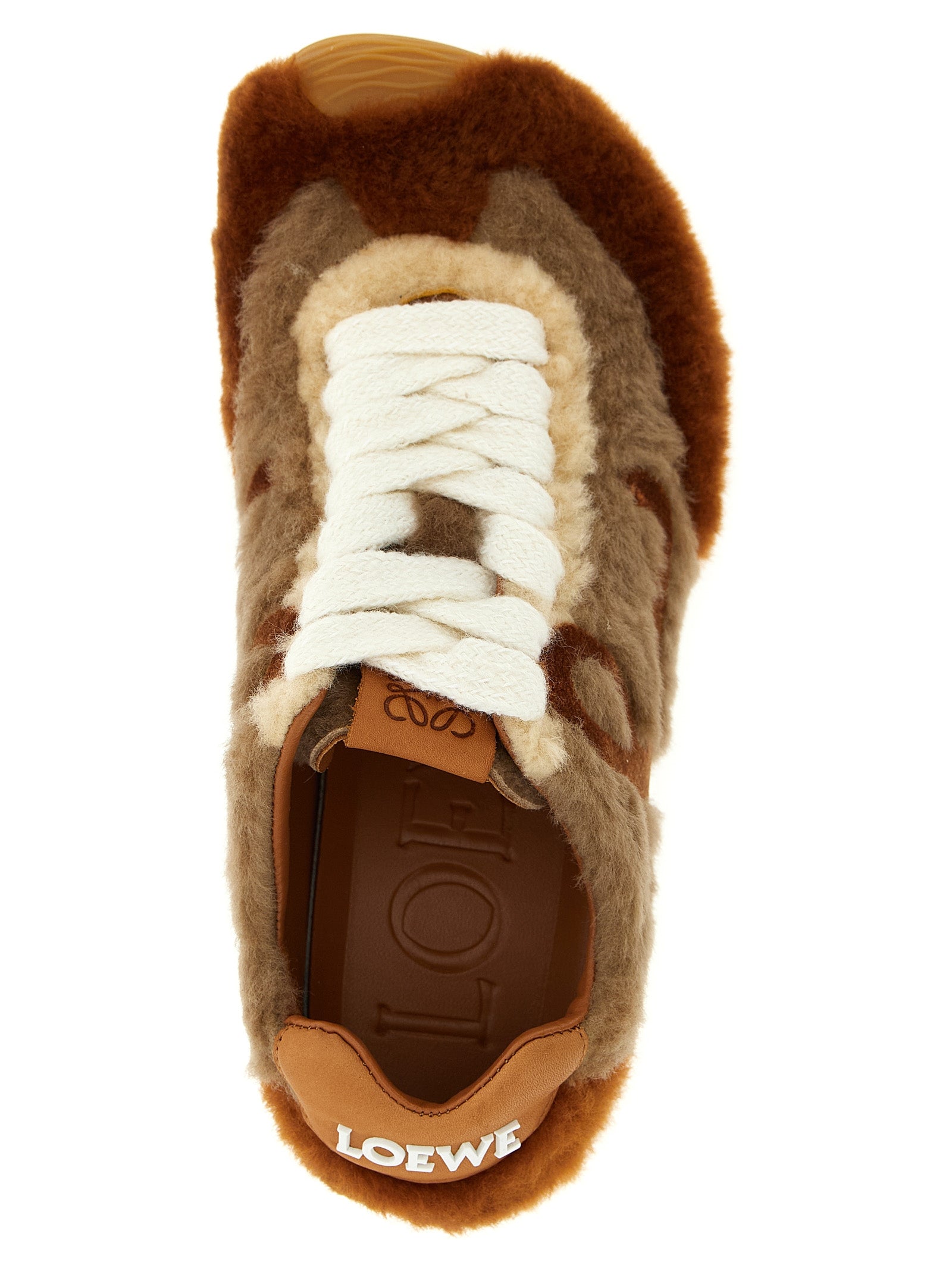 Loewe Brown Lamb Leather Low Top Sneakers