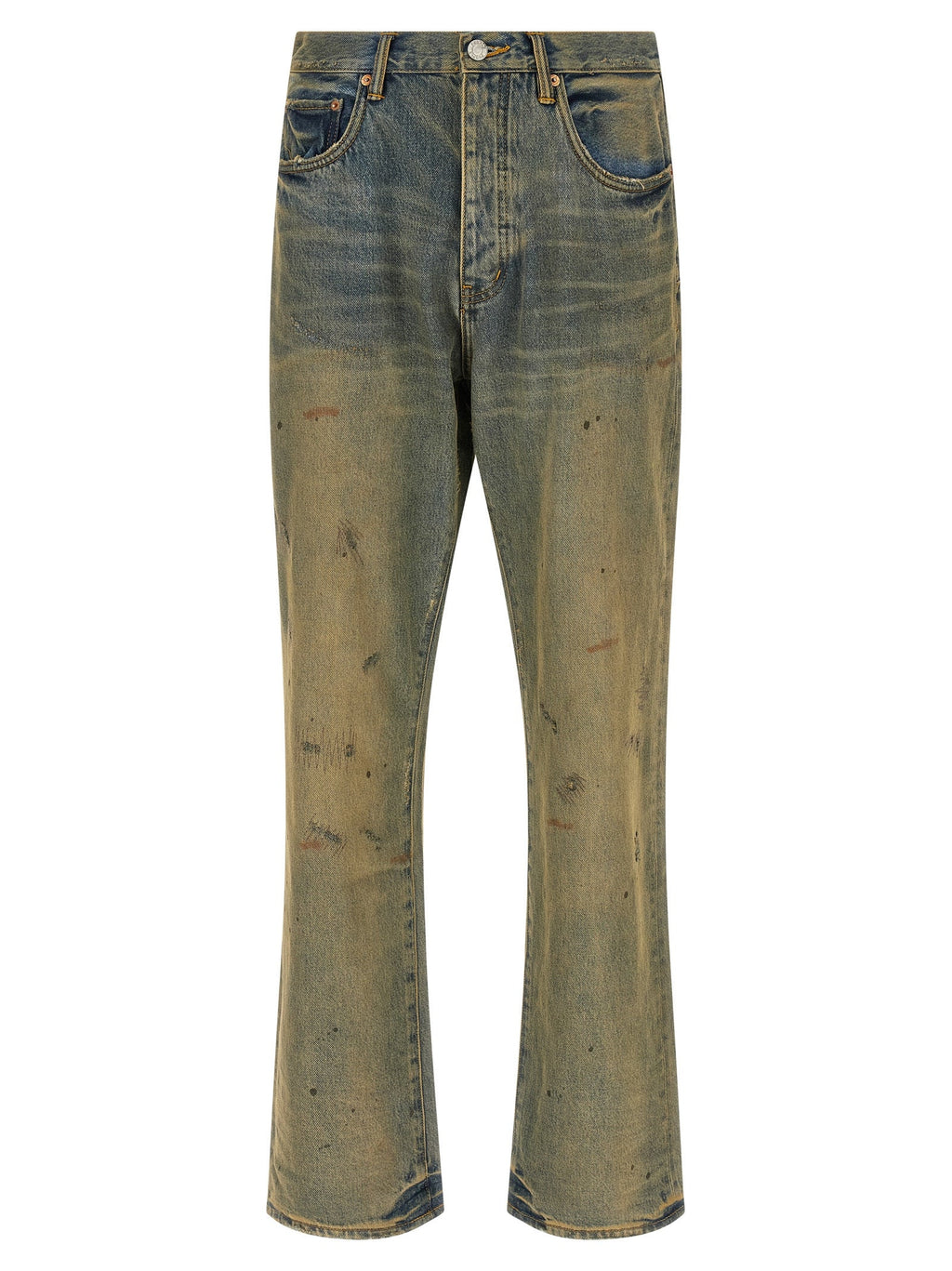 PURPLE Bicolor Cotton Straight-Leg Jeans