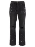 PURPLE Black Cotton Straight-Leg Jeans