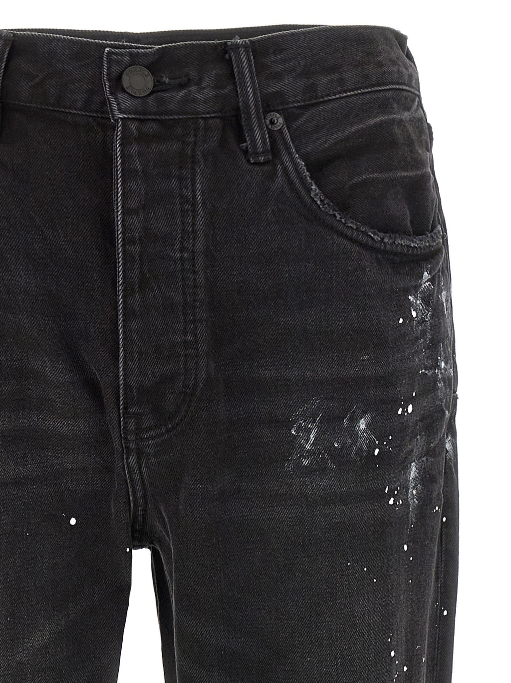 PURPLE Black Cotton Straight-Leg Jeans