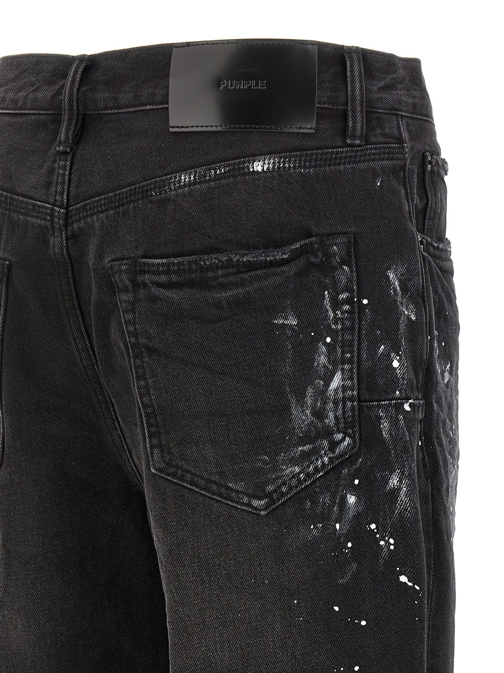 PURPLE Black Cotton Straight-Leg Jeans
