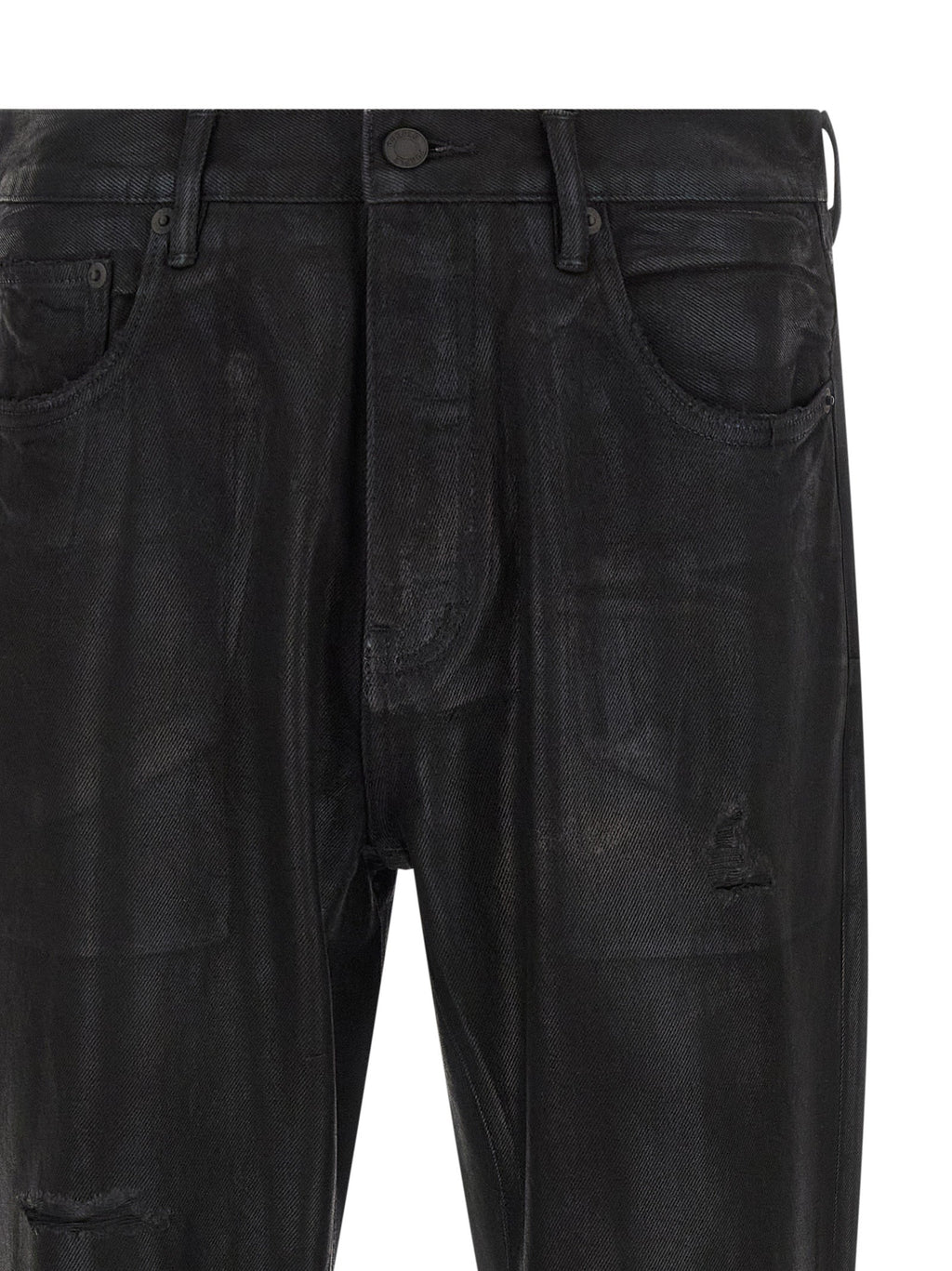 PURPLE Black Cotton Flared Jeans