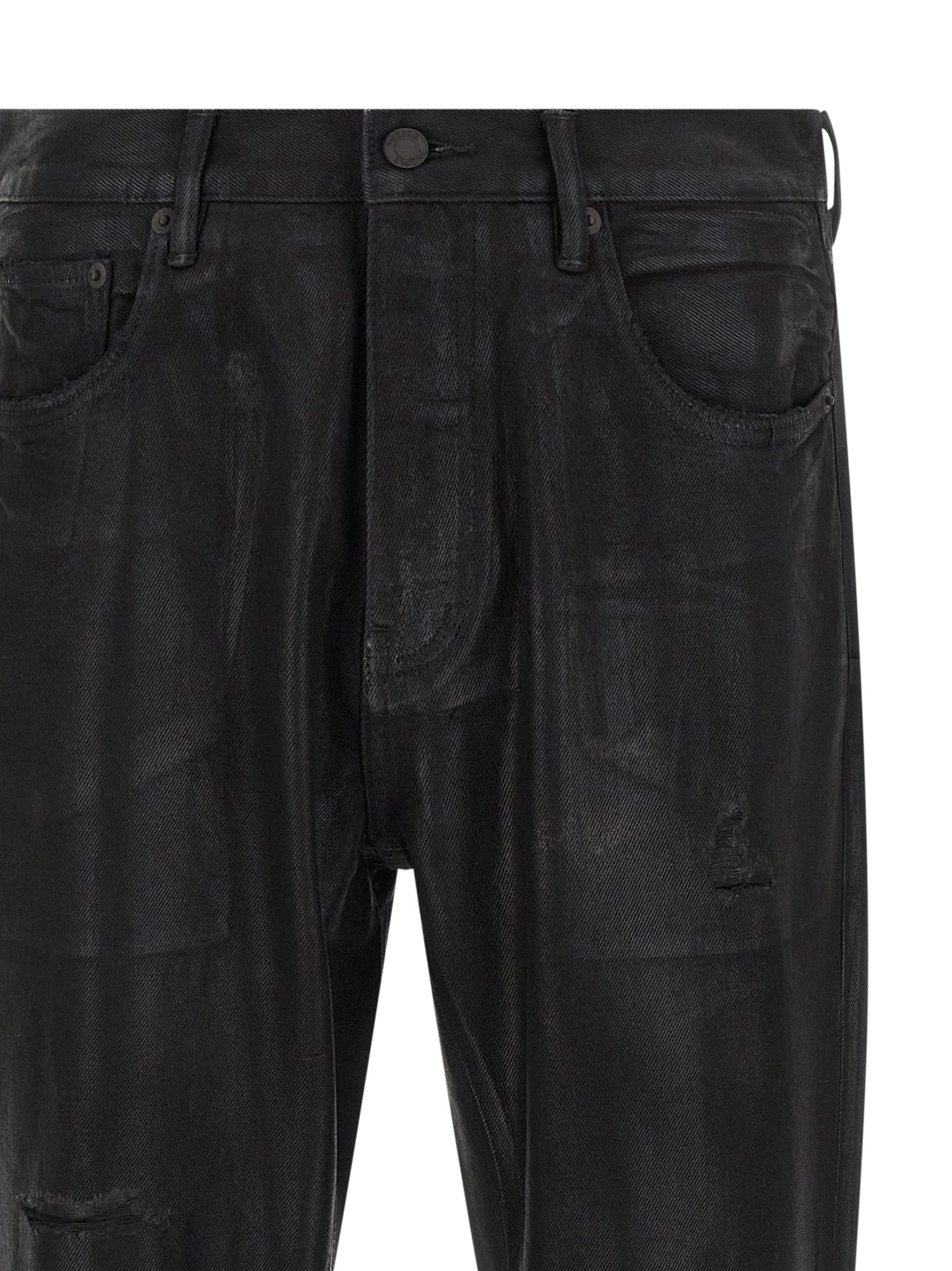 PURPLE Black Cotton Flared Jeans