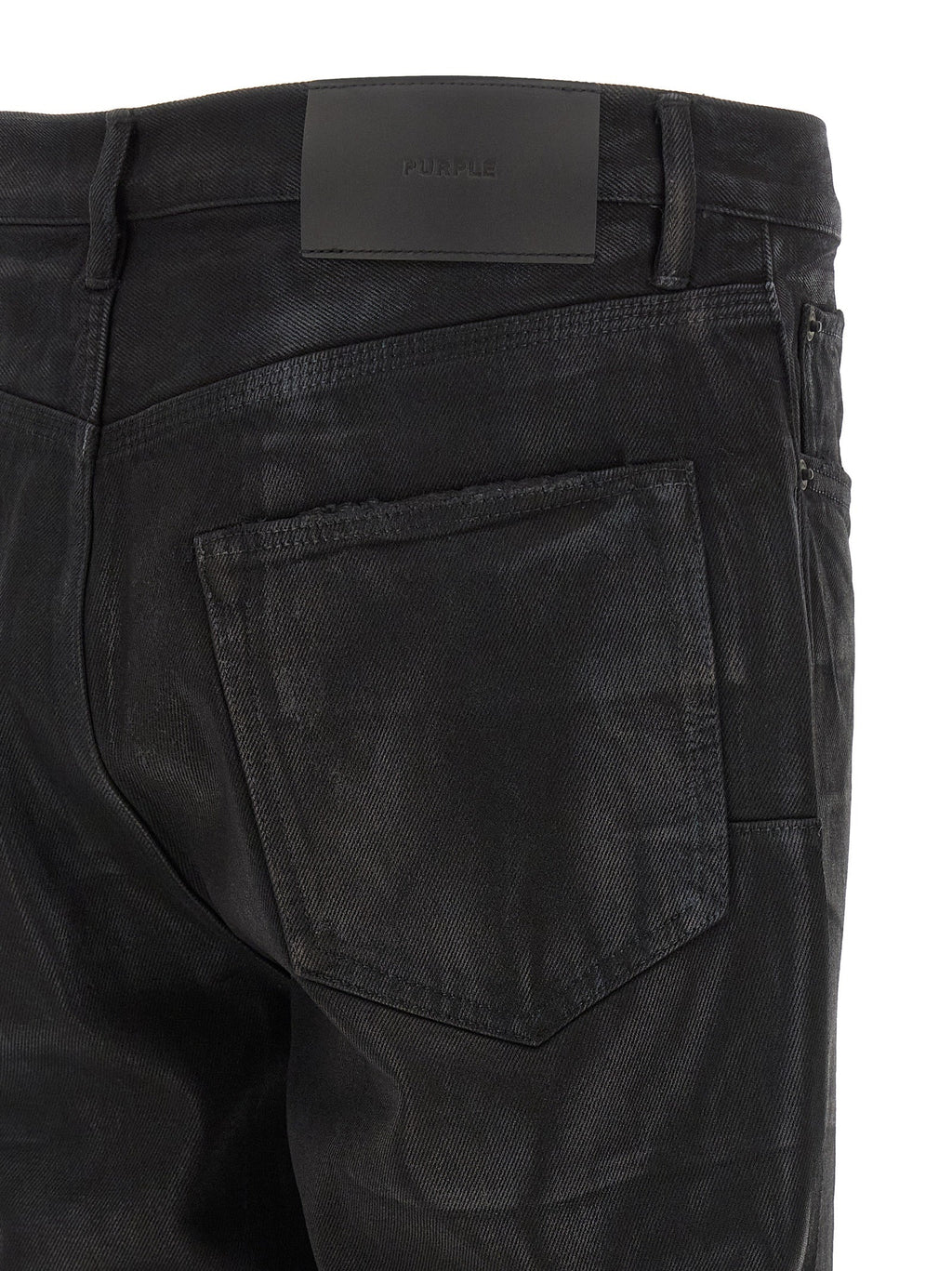 PURPLE Black Cotton Flared Jeans