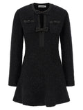 Self-Portrait Black Cotton Short Dress