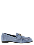 Fendi Blue Calfskin Slip-On Loafers