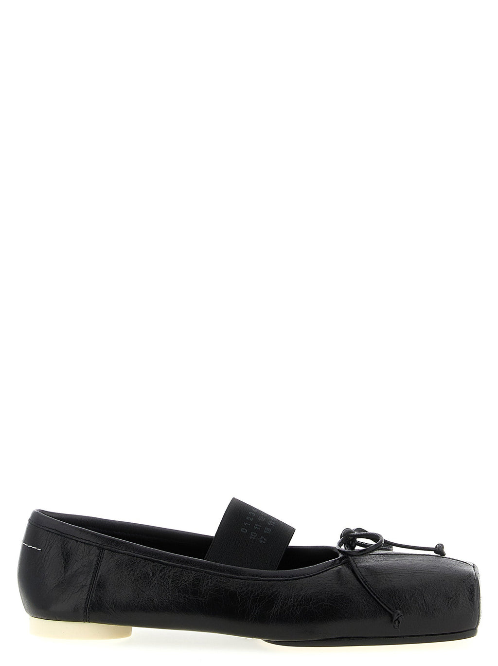 MM6 Maison Margiela Black Calfskin Ballet Flats
