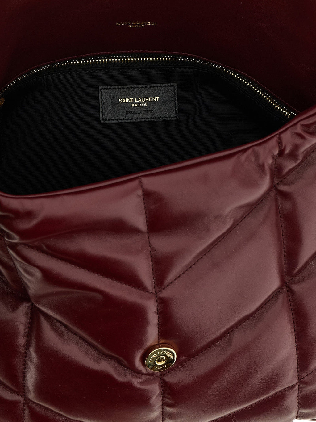Saint Laurent Bordeaux Calfskin Shoulder Bag