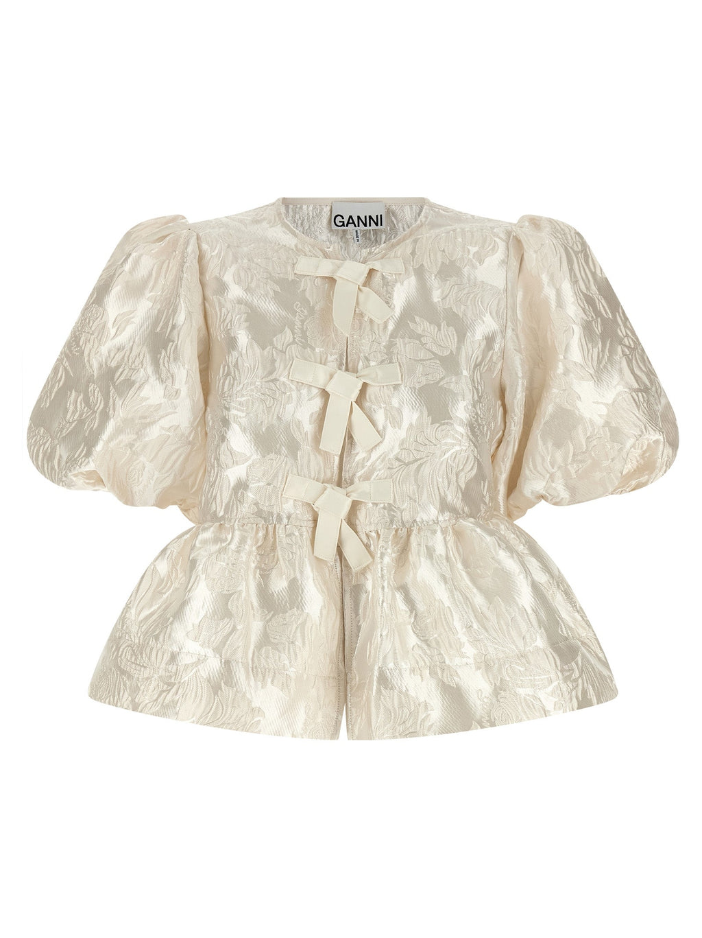 Ganni White Polyester Blouse
