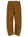 Khaite Brown Leather Pants