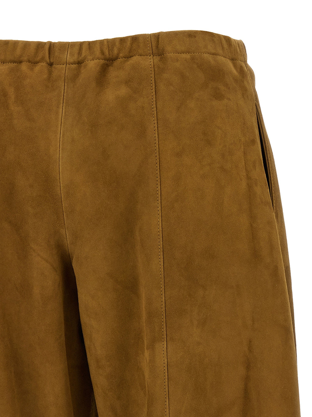 Khaite Brown Leather Pants