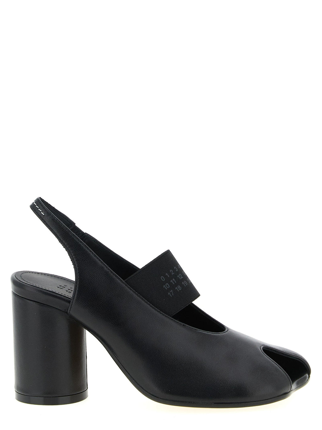 MM6 Maison Margiela Black Lamb Leather Mid Heel Pumps