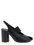 MM6 Maison Margiela Black Lamb Leather Mid Heel Pumps