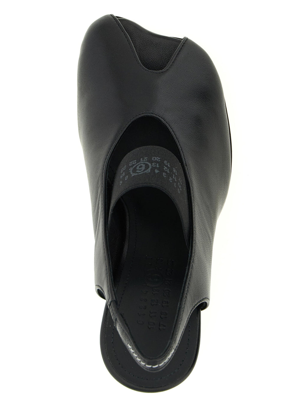 MM6 Maison Margiela Black Lamb Leather Mid Heel Pumps